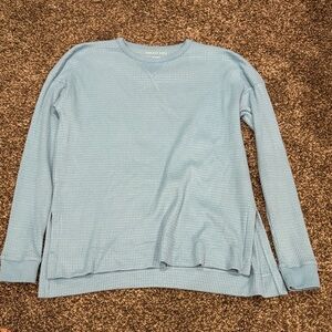 American Eagle Outfitters Blue Waffle Knit Top